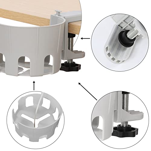 Home Queen Desk Drink Holder, Clip On Table Cup Holder For Beverage, Cans, Mugs And Coffee Cups,With Non Slip Design, Grey #TOP6