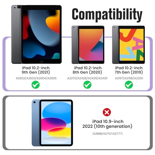 Protection écran iPad 9e/8e/7e génération coque intégrale violette - 2