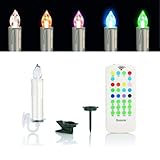 Außerdem haben Sie über die Fernbedienung die Möglichkeit einen Farbwechsel der Flamme zu aktivieren oder Sie suchen sich eine der 13 verschiedenen Farben aus (z. B. Warmweiß, Rot, Blau, Gelb, Grün, Rosa usw.). Stand- oder Flackerlicht einer Kerze ist ebenfalls über die Fernbedienung wählbar.