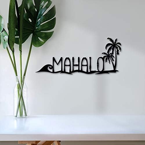 Mahalo Metal Sign, Sign, Metal Wall Decor for Home Kitchen Coffee Barthroom Bar, Modern Farmhouse Decor Housewarming Gift, Personalized Metal Sign 14" 18" 24"