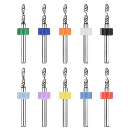 PATIKIL 10 Pack 2.4mm Micro Drill Bits Carbide Tungsten Steel