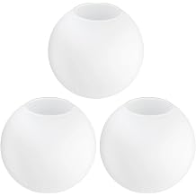 Globe Lamp Shades Replacements, 5.9 Inch Fitter Bubble Round Glass Globe Lampshade Cover for Pendant Wall Sconce Chandelier Vanity Light White Frosted, 3 PACK