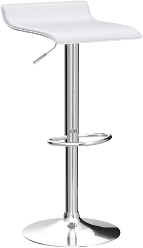 Miniatura 5 de COSTWAY Juego de 4 taburetes de bar, modernos taburetes de bar giratorios contemporáneos con altura ajustable, reposapiés, sillas de bar hidráulicas