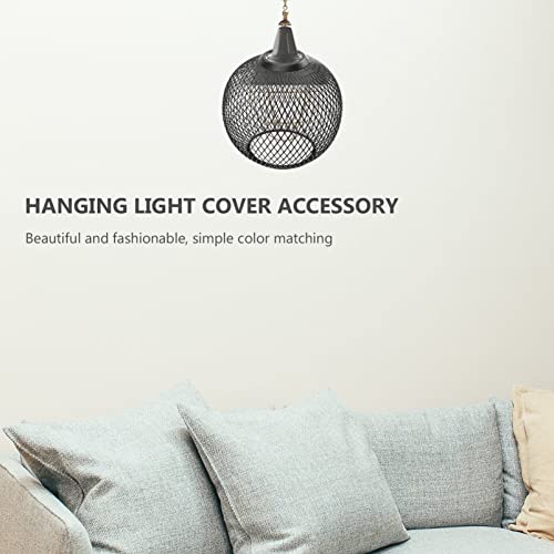Doitool Metal Cage Lamp Guard Iron Wire Mesh Lamp Shade For Pendant Light Ceiling Light Bulb Guard Cage Light Cover Bedroom Decoration Black #TOP7
