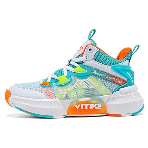 Jmfchi Boys Basketball Shoes Kids Sneakers High-Top Sports Shoes Durable Lace-Up Non-Slip Running Shoes Secure For Little Kids Big Kids Size 1 #TOP1