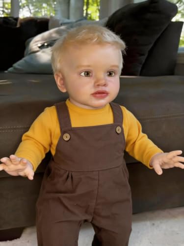 RXDOLL 26 inch Realistic Reborn Baby Dolls Boy Pippa Large Size Reborn Toddler Dolls Soft Cloth Body Looking Real Life Baby Doll Girl Lifelike Toddler Doll Can Standing Doll — photo 2