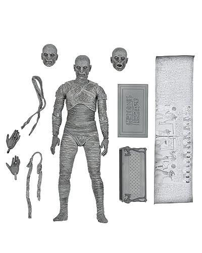NECA Figura Ultimate Mummy Black and White Universal Monsters 18cm Does Not Apply, Multicolor (208585), One Size (4812)