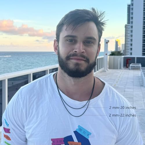 Black Square Rolo Chain Stainless Steel Round Box Chain Necklace Men Women3