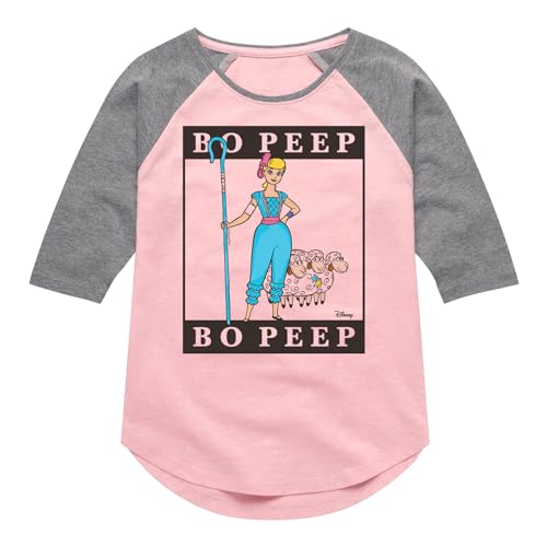 Disney - Toy Story 4 - Type Block Bo Peep - Toddler & Youth Girls Raglan Graphic T-Shirt
