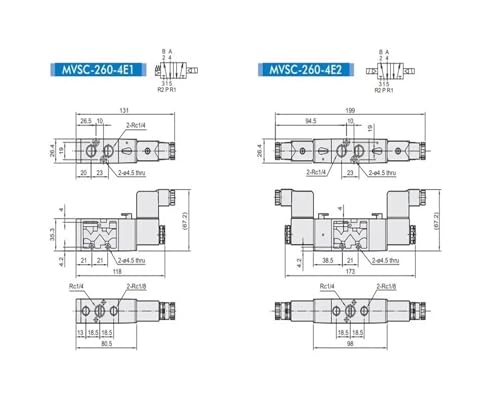 Electrovanne MVSC-260-4E2 distributeur 5/2 pneumatique DC24V AC220V