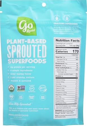 Go Raw, Seasalt Vinegar Sprouted Snacking Seeds, Organic, 4 Oz