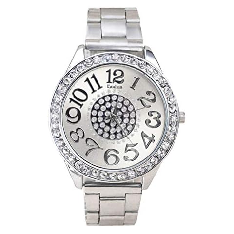 ibasenice Luxury Women Watch - Bling Bling Crystal Watch Chic Ladies Watch Stainless Steel Wristwatch for Women, Christmas Valentines Day Birthday Gift Cover