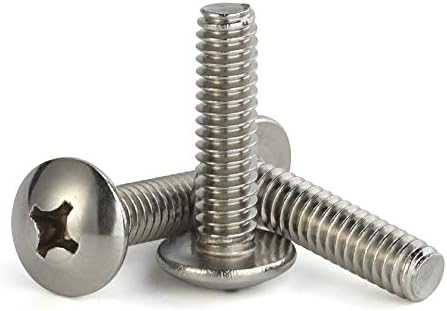 Mellewell M6-1.0 x 20mm Truss Head Machine Screws, Full Thread, 18-8 Stainless Steel, Quantity 25