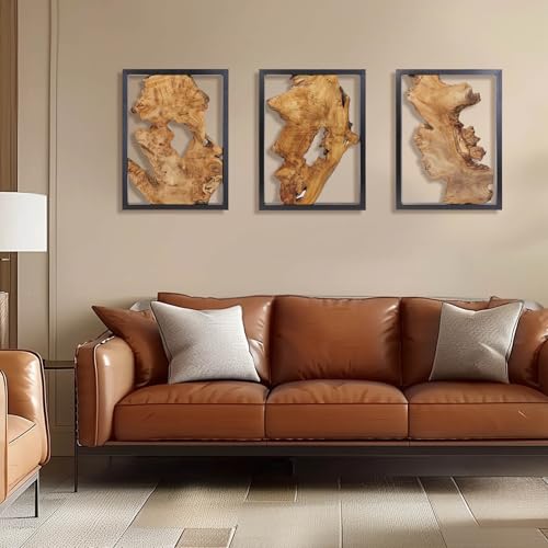NAHARO 16''*12''Modern Wood Wall Decor- Natural wood Handcrafted Rustic Charm for Your Home - Perfect for Living Room, Bedroom,Kitchen,or Office