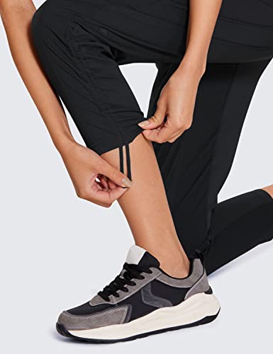 CRZ YOGA Feminino Studio Crop Joggers Listrado Treino Capri Calça Casual Viagem com Cordão - 25 pole