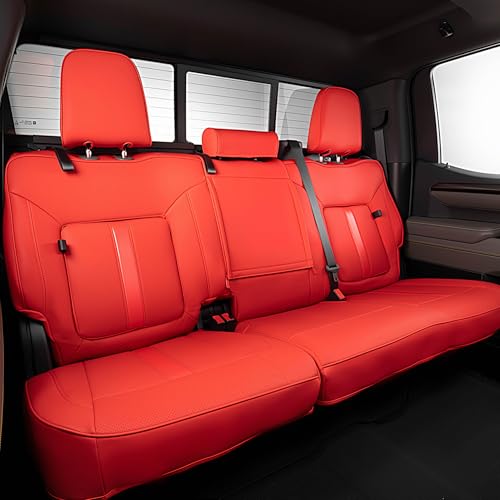 Leather-Car-Seat-Covers-for-2019-2026-SilveradoSierra-Crew-CabRed Leather Car Seat Covers for 2019-2026 Silverado/Sierra Crew Cab,Red - Image 1