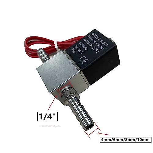 Électrovanne pneumatique 12V en aluminium normalement fermée avec raccord de tuyau 8mm - 4