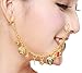 Produktbild Grouptap Bollywood indian dance nase ohrclip kette damen mädchen nicht-piercing kristall strass bauch zubehör (Rot)