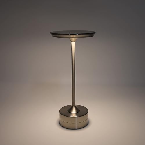 Miniatura 4 de JTLB Lámpara de mesa LED inalámbrica recargable, funciona con pilas, 3 modos de color, regulable, luz de escritorio USB para el hogar, comedor,