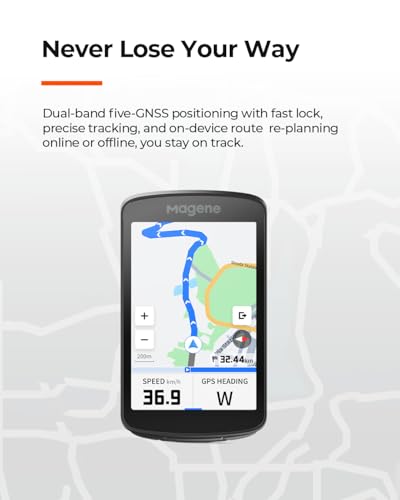 Image of Magene C706 Smart GPS Bike Computer - 3.3 inch Color Touchscreen with Map Navigation, Voice Guidance, Freeride ClimbPro, Live Segments, Dual-Band GNSS Cycling Computer