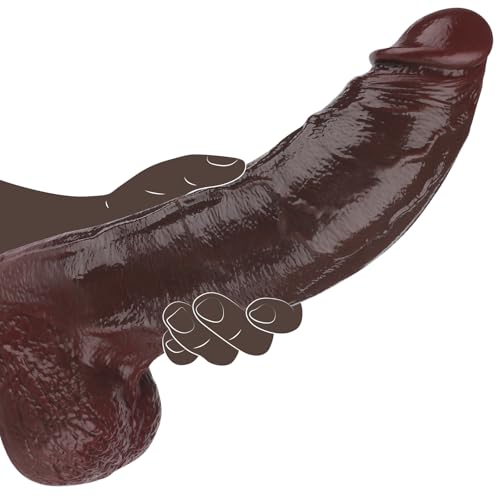 12 Inch Lifelike Curved Realistic Anal Dildo Sex Toy Real Skin Thick Big Silicone Dildo with Powerful Suction Cup Realistic G Spot Hands-Free Soft Penis for Men Women Couples