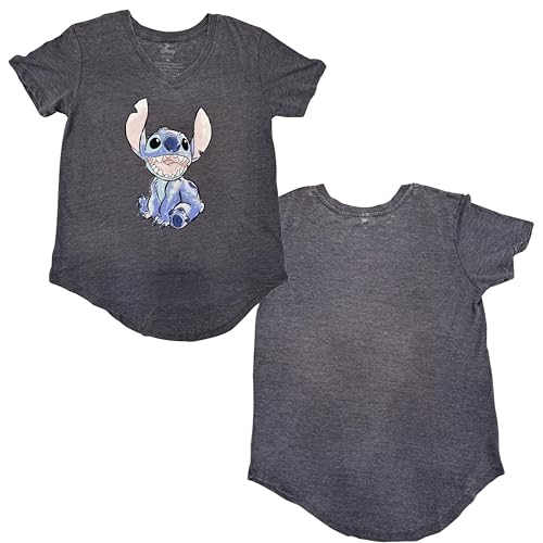 Image of Disney Lilo & Stitch Juniors Graphic T-Shirt - Stitch Tee for Women, Short Sleeve, Sizes XXS-3XL
