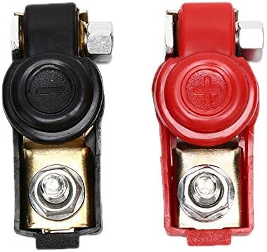 Amazon バッテリーアクセサリーバッテリー端子頑丈な車の車両コネクタケーブルクランプ防腐剤耐久の車のアクセサリー Color Black Red ブレーキケーブル ワイヤー 車 バイク