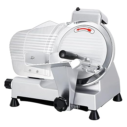 HomGarden 10" Meat Slicer Semi-Auto Stainless Steel Cutter Cheese Food Electric Blade Kitchen Deli/Veggies for Commercial & Home