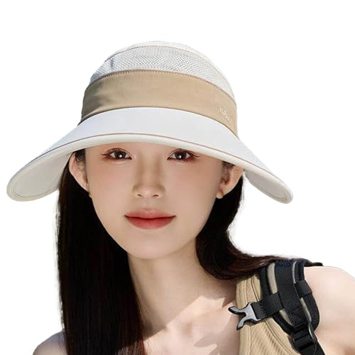 [Kanu Surf] UV�J�b�g �X�q ���f�B�[�X ���悯�X�q UPF50+ �΍L �T���o�C�U�[ �傫���� �X�q �ڐG�⊴ �ėp�X�q ���Ă��h�~ �n�b�g ���O���΍� �ʋC �A�E�g�h�A ������� �r�[�` �ʋ� �ނ� (�z���C�g,Free Size)