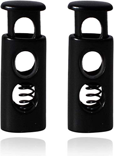Weddecor Metal Empuje Botón Agujero Doble Bloqueo de Cordones Resorte Cargado Conmutador Tapón para Cordones de los Zapatos, Deportiva, Ropa,Mochilas,Equipaje,Bricolaje Manualidades Proyectos Cover