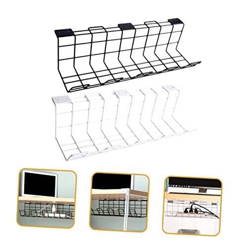 Organizador de cables bajo escritorio NUOBESTY 2 piezas, solución para gestión de cables para oficina en casa con diseño para ahorrar espacio y fácil instalación sin perforaciones miniatura 7