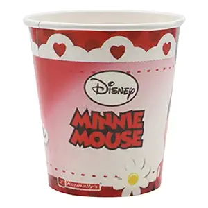 Hippity Hop Minnie Mouse Theme Paper Cups, Theme Party Printed Disposable Paper Cups for Birthday Decoration, Kids Decoration, boy or Girl,tablewear and Cutlery (Pack of 10)