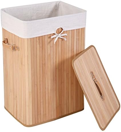 Rectangle Thickened lid Bamboo Handle Simple Convenient Opening Hamper Laundry Basket Washing Cloth Organizer Storage