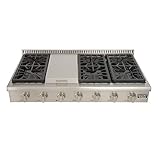 Kucht KRT481GU-S KRT481GU Professional 48' Natural Gas Range-Top with Sealed Burners and Griddle in...
