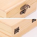 ARMYJY Joyero de madera de pino antiguo con tapa abatible, elegante almacenamiento para anillos, collares y pequeños objetos de valor, apto para pintar tú mismo