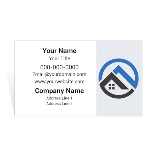Custom Business Cards for Roofing Contractors & Home Repair Agencies –16 Pt Cardstock – Personalized Business Cards for Roofing Specialist, Masonry and General Contractor (Executive Crest)