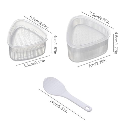 Sivono Dreieckige Onigiri Form, 3 große und 3 kleine Mold Sushi,Onigiri Maker, Reisbällchen Former mit 1 Reislöffel - Einfache Herstellung von Onigiri