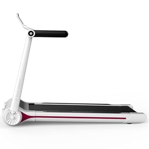 Clover Fitness – A7 loop- en loopband, inklapbaar, ultracompact, maximumsnelheid 12 km/u, hartslagmeter, loopvlak 40 x 100 cm, vermogen 2 pk, wit, 125 x 70 x 116 cm