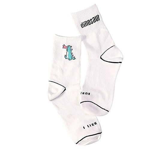 Blue Vessel Dinosaurier Bananen Frauen Milch Bleistift Rocket Cartoon Illustration Strümpfe New White Card Strumpf Baumwolle niedlich (2#)