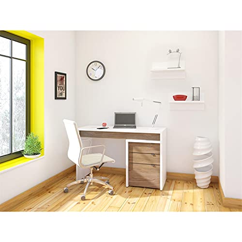 Liber-T 3-Drawer Filing Cabinet From Nexera, White And Walnut #TOP5