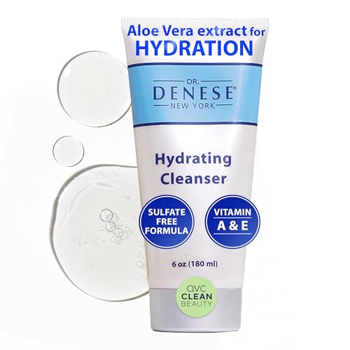 Dr. Denese Hydrating Cleanser 6 oz – With Antioxidant Power Vitamin E, Aloe Vera Extract & Hydrolyzed Wheat Protein – For Dry & Sensitive Skin – Removes Makeup Without Drying – Cruelty-Free