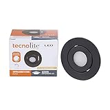 Tecnolite Lámpara Downlight LED Empotrable Dirigible 3DYDLED801V30B, 3 W, Luz Cálida Brillante, Atenuable, Negro