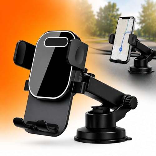 Suporte para Celular Veicular 360° Universal com Ventosa Premium – Antivibração, Antiqueda, Fixação no Vidro e Painel, Ajustável, Compatível com Todos Smartphones Premium