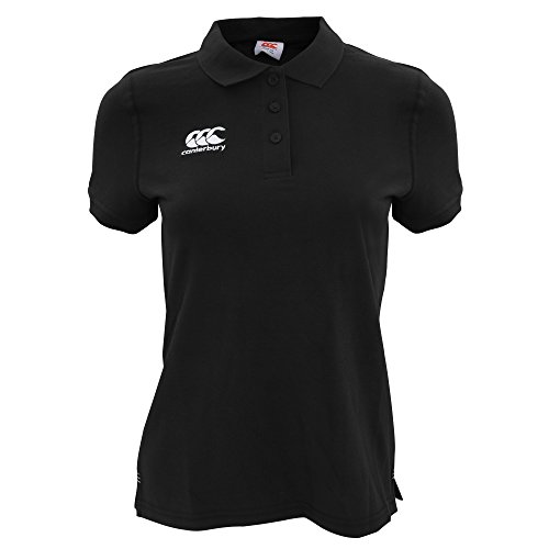 Canterbury Women's Waimak Cotton Polo Shirt | Rugby Shirt | Casual Polo Shirt, Black, 12