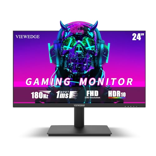 Viewedge écran Pc Gaming 24 Pouces FHD 180Hz,VA 1ms,Filtre Anti-lumière Bleue,2 Ports HDMI et 1 Port DP,avec 100% sRGB,1080p HDR pour Moniteur Ordinateur...