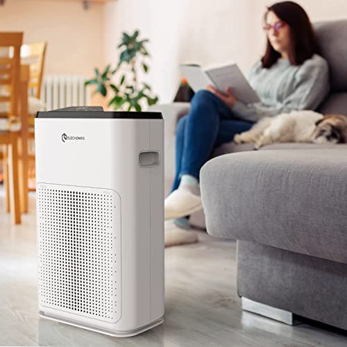 Elechomes Smart Wifi Air Purifier, Alexa And Google Voice Control, A3B True Hepa Filter Air Cleaner For Large Room, Bedroom, Office Up To 323Ft², Ultra Quiet Sleep Mode #TOP6