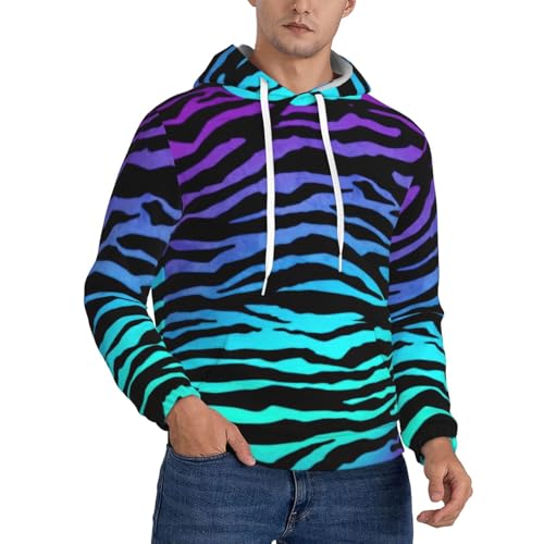 Sweat à capuche en polaire imprimé rayures zèbre multicolore