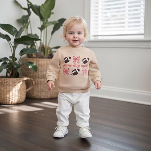 Baby Boys Girls Fall Football Sweatshirt Sunday Funday Rugby Theme Crew Neck Pullover For Infant Toddler Kids2