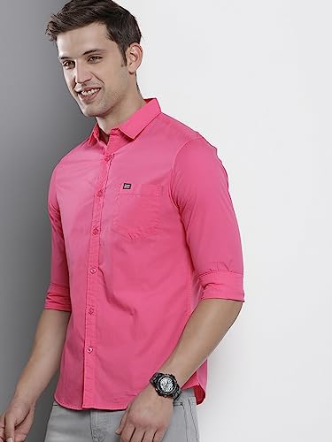 Image of The Indian Garage Co Men Slim Fit Solid Full Sleeves Cutaway Collar Casual Shirt
