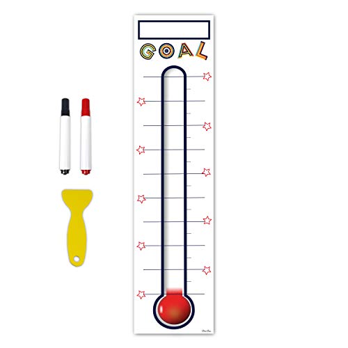 Goal Thermometer Chart Goal Tracker 48"x12" Adhesive Dry Erase